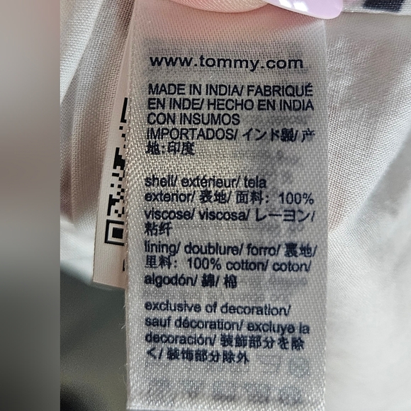 0002 Tommy Hilfiger TH Floral Spaghetti Strap Tie Back Sundress White Size 2 - Picture 10 of 14